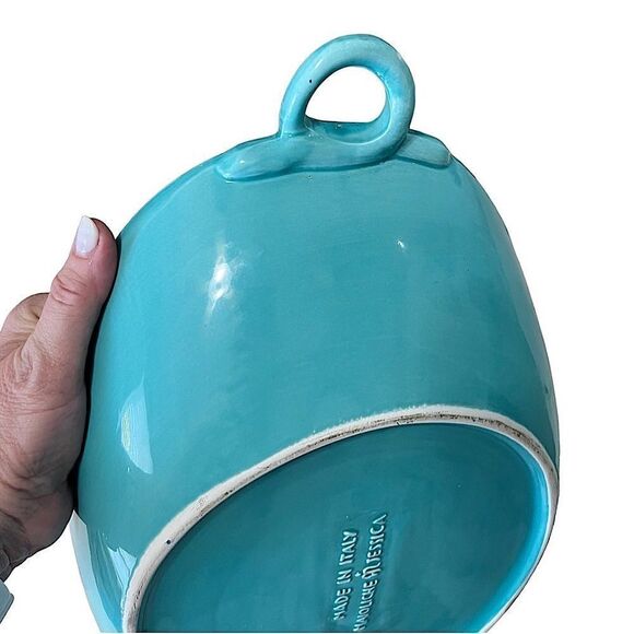 Maioliche Jessica Handmade Italian Oblong Serving Bowl – Tiffany Blue Turquoise - Picture 6 of 10